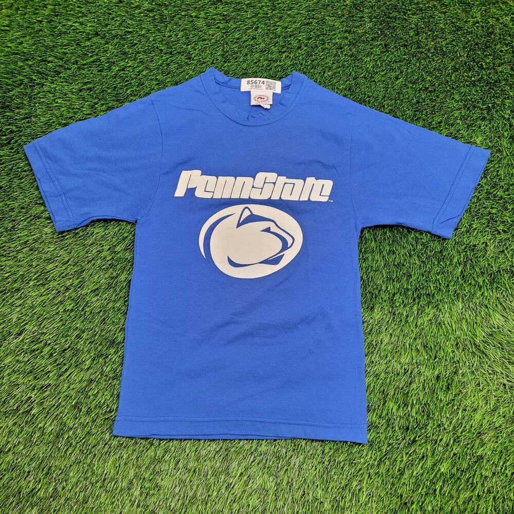 Vintage 90s Penn-State Nitanny Lions Shirt Teens Small 15x25 Blue